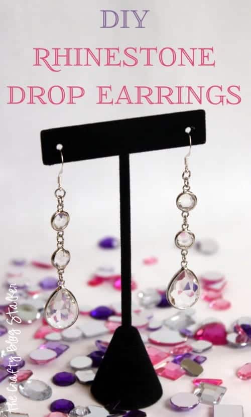 DIY Rhinestone Drop Earrings