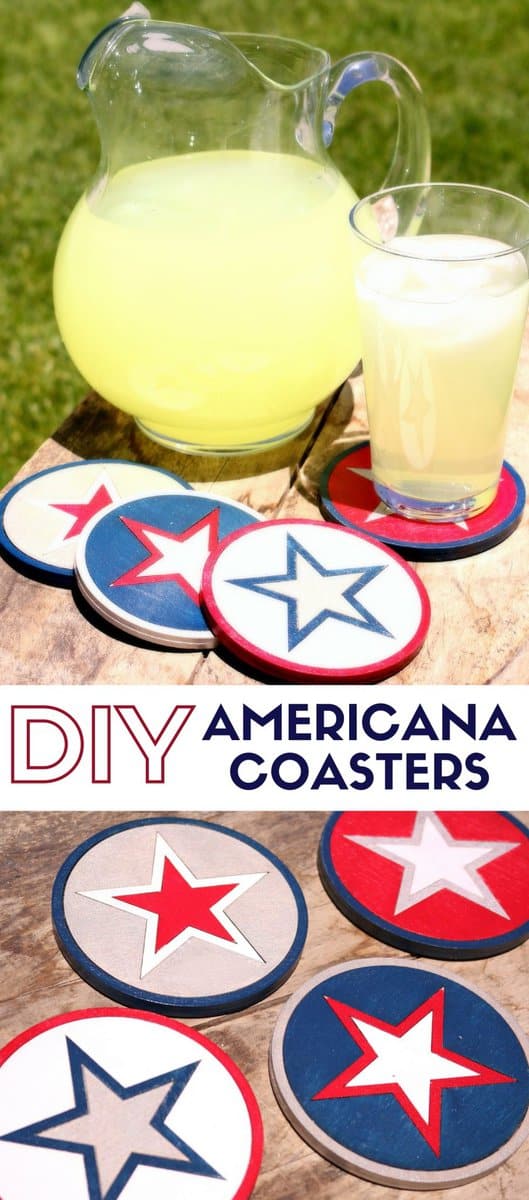 All-American Coasters are a perfect example of Americana. Show off your DIY patriotic side, or match your red, white, and blue home decor color scheme.