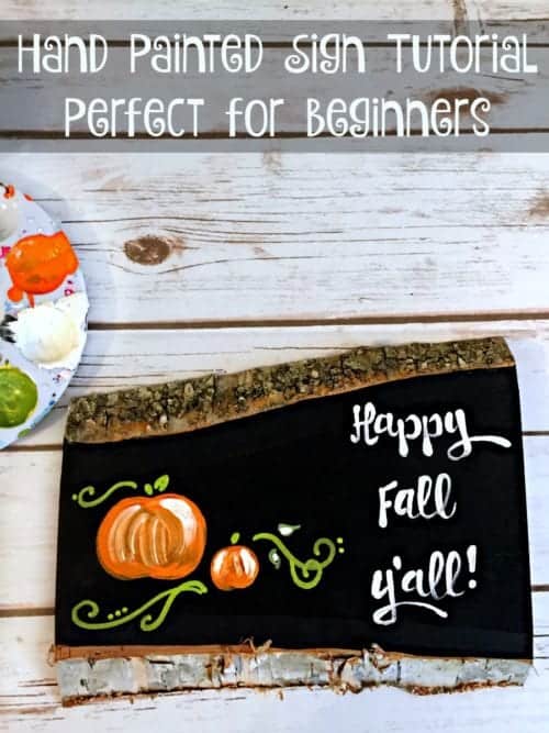 How to make a hand painted sign that is perfect for fall. A simple DIY craft tutorial idea with an easy design great for beginners. 