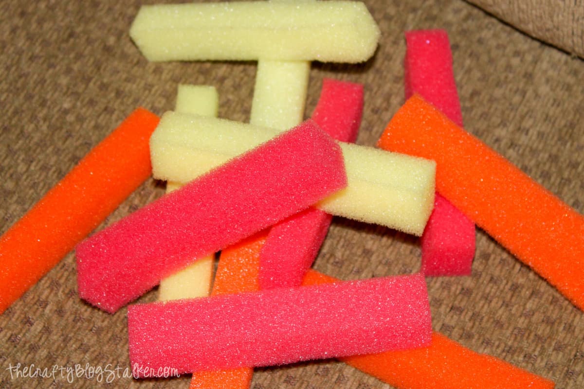 sponges cut into strips