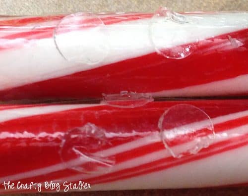 glue dots on the back of candy canes