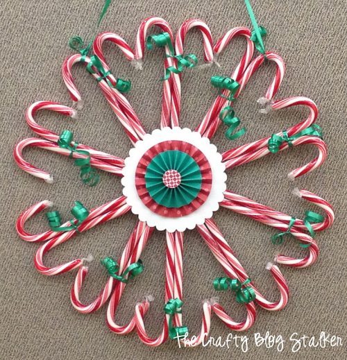 DIY Candy Cane Wreath.