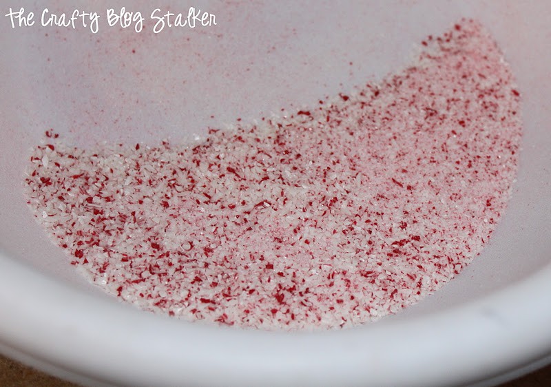 Peppermint dust in a white bowl.