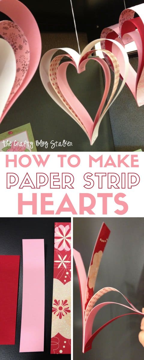 Paper Strip Hearts | Valentine's Day | Party Decor | Paper Crafts | Banner | Hanging Hearts | Easy DIY Craft Tutorial Idea