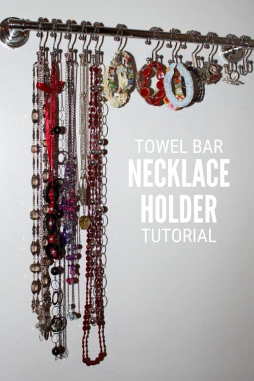 title image for How to Make a Towel Bar Necklace Hanger for the Wall