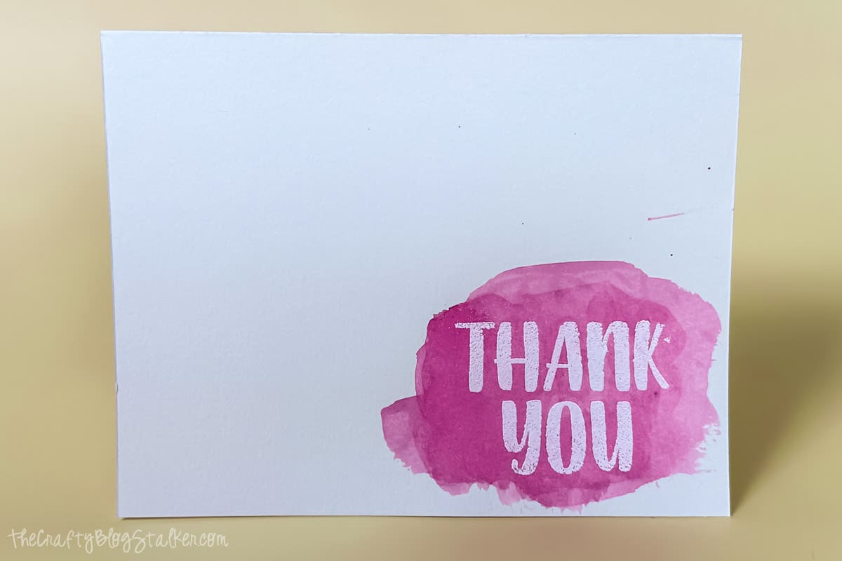 Finished watercolor thank you card.