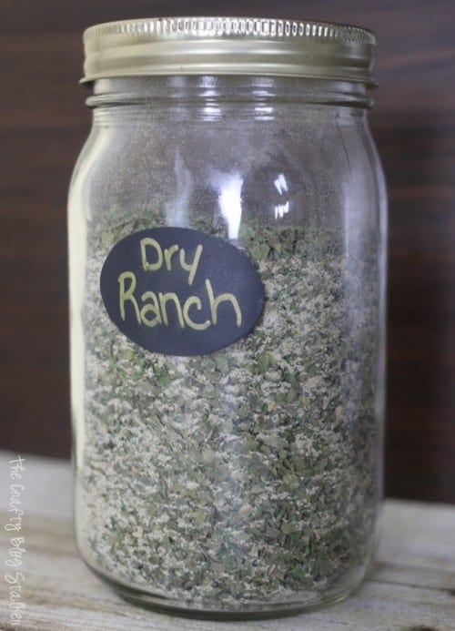 a mason jar with dry Ranch mix