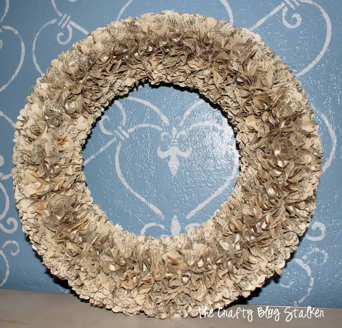 Book Page Paper Wreath