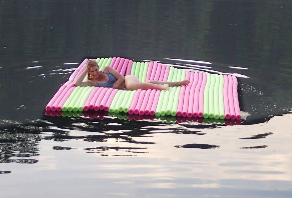 image of a woman on a Floating Pool Noodle Lounger