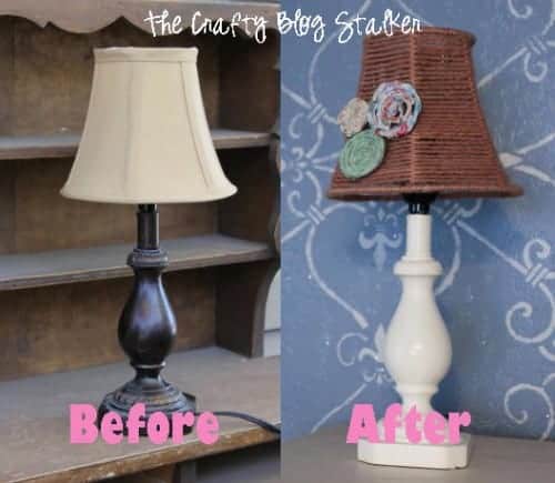 How to Paint a Lamp and Lampshade tutorial featured by top US crafty blog, The Crafty Blog Stalker