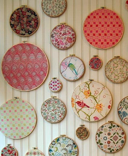 You can make all sorts of fun projects using Embroidery Hoops. This post includes over 20 ideas from home decor, wall art, and even a chandelier.