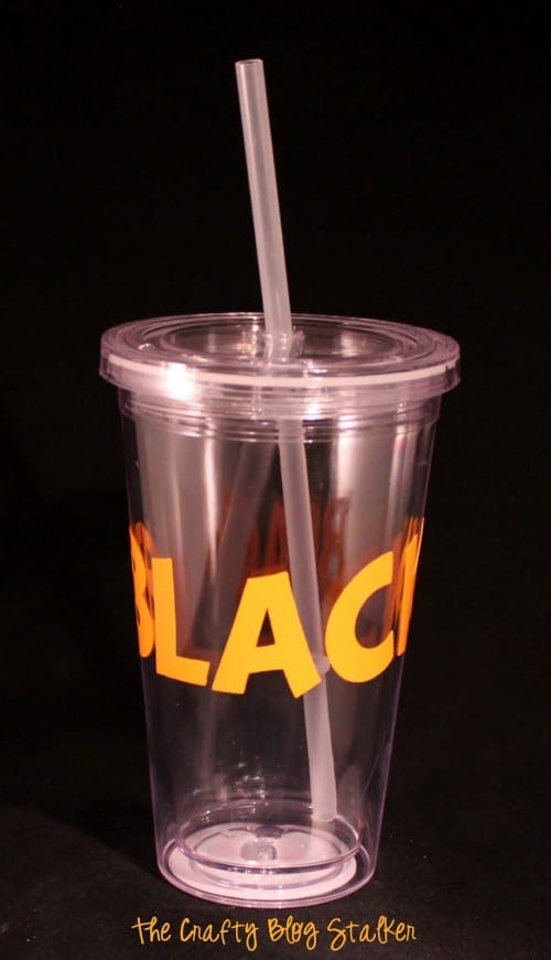 image of a Personalized Plastic Cup with Straw for a New Teacher Gift 