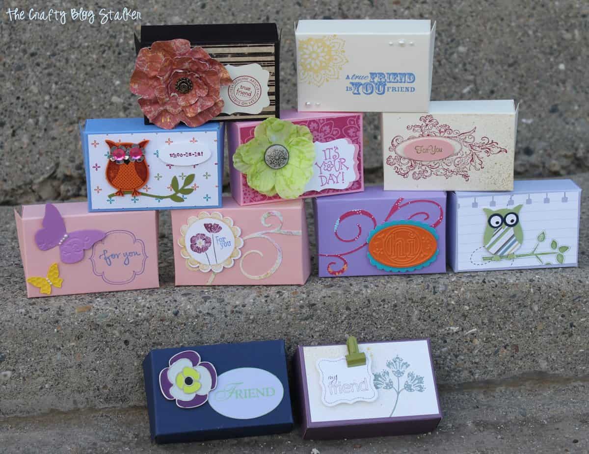 11 finished gift card boxes