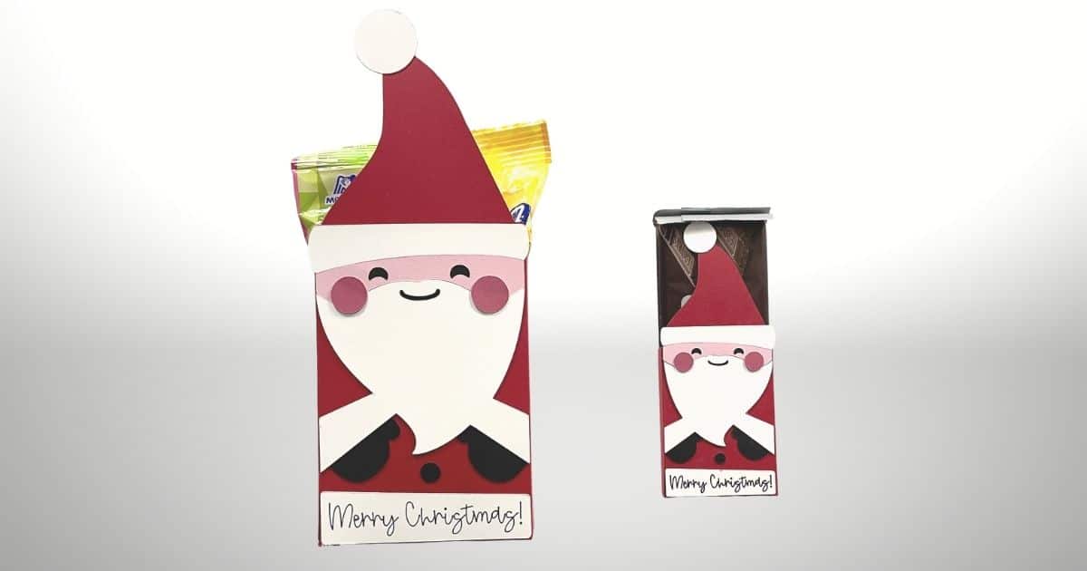 Paper Santa boxes holding candy.