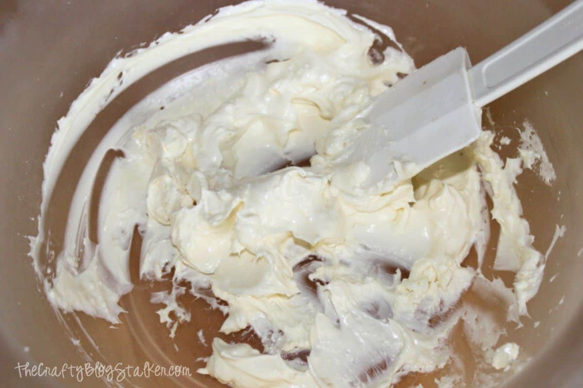Melting cream cheese in the microwave.