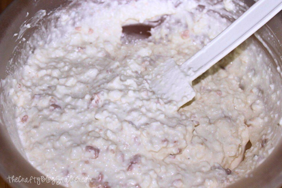 A large bowl of freshly made clam dip.
