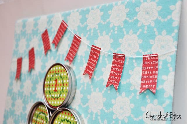 12 Days Of Christmas Advent Calendar using Mason Jar lids! // tutorial via cherishedbliss.com