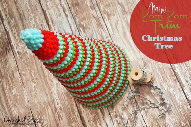 Whimsical Pom Pom Ribbon Christmas Tree via cherishedbliss.com #christmas Whimsical Pom Pom Ribbon Christmas Tree via cherishedbliss.com #christmas