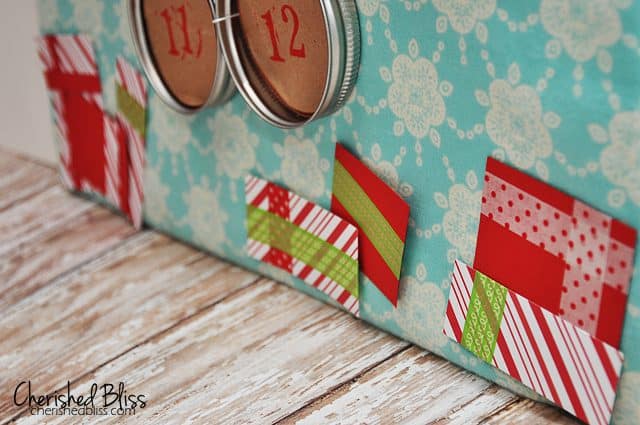12 Days Of Christmas Advent Calendar using Mason Jar lids! // tutorial via cherishedbliss.com