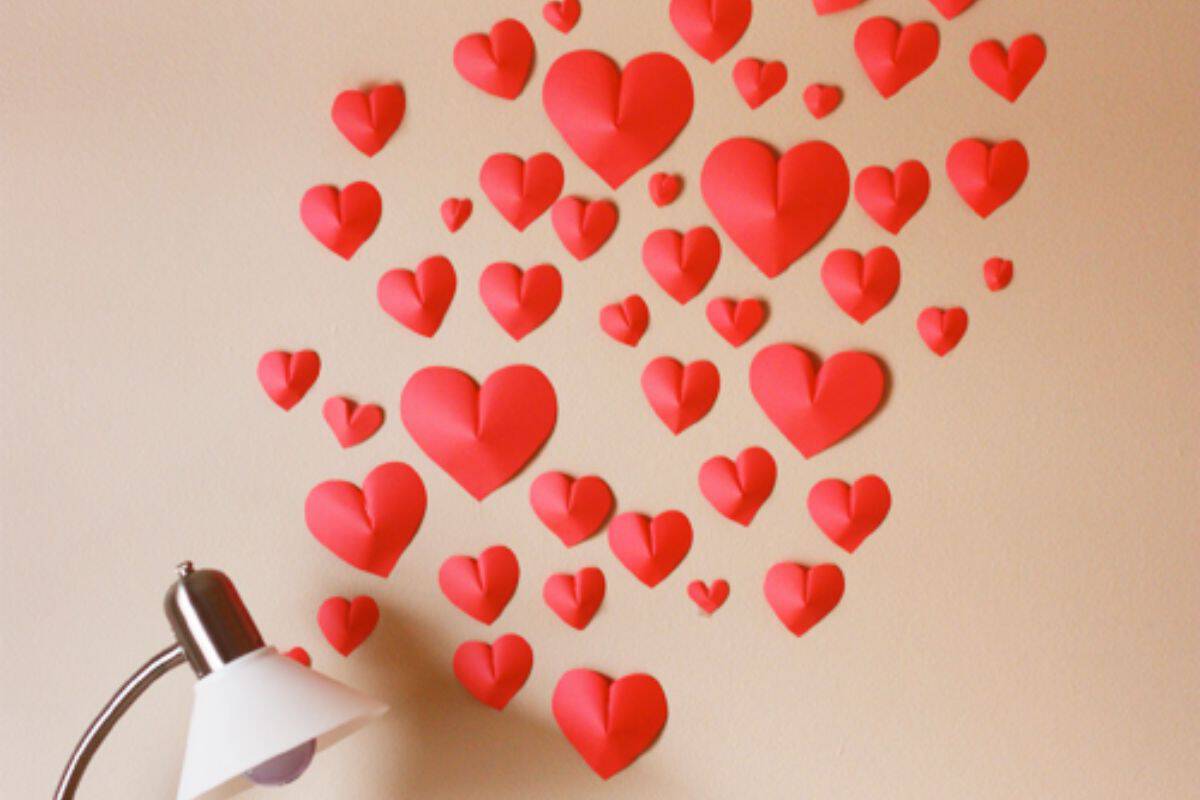 Wall of Paper Hearts