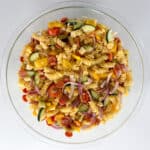 A bowl of Olive Garden Supreme Pasta Salad.