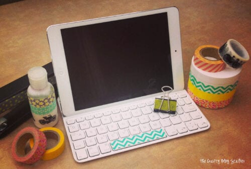 image of office supplies that were used with washi tape