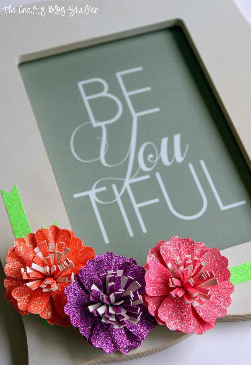How to Make a Glitter Paper Flower Frame TCBS