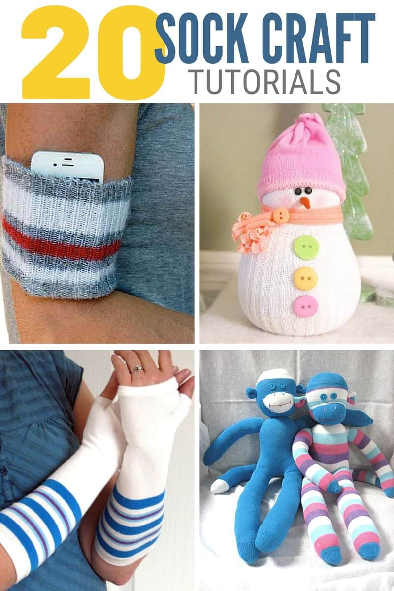 title image for 20 Simple And Easy Crafts to make with Mismatched Socks