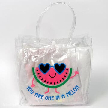 Plastic gift bag with a watermelon svg.