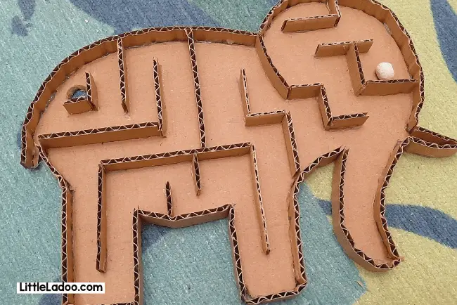 Cardboard Elephant Maze.