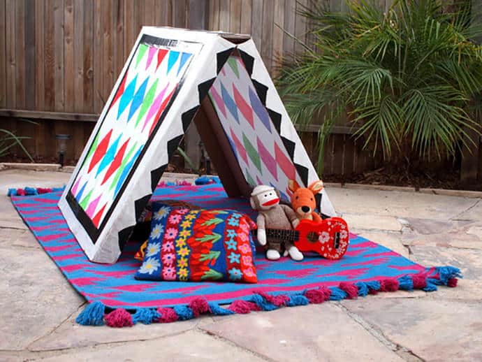 DIY Collapsible Cardboard Tent.