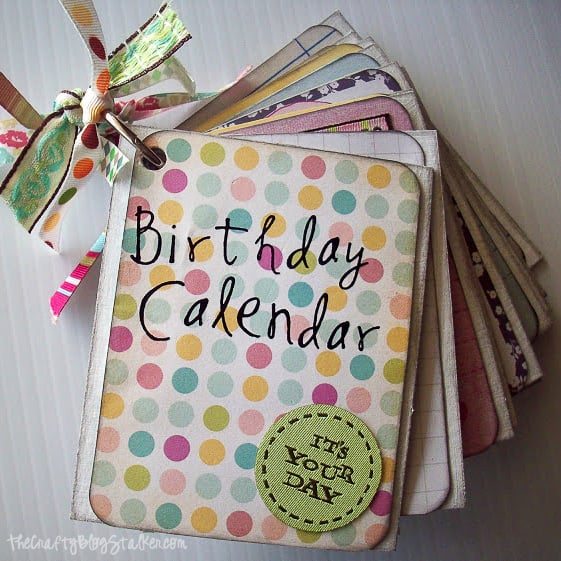 birthday month calendar project