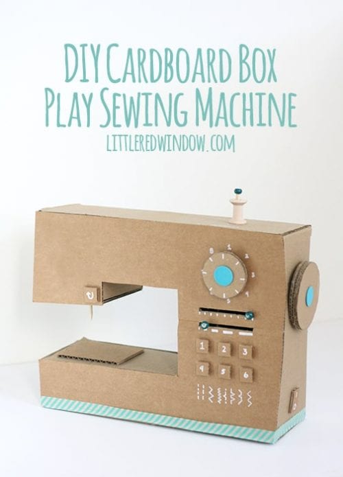 Cardboard Box Play Sewing Machine.