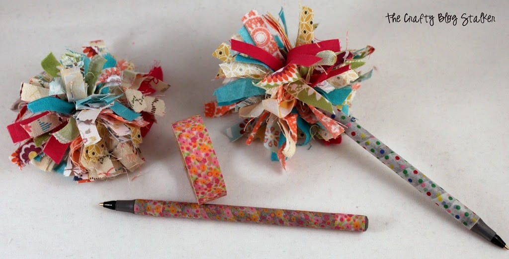 How to Make a Fabric Pom Pom Pen - Crafty Blog Stalker