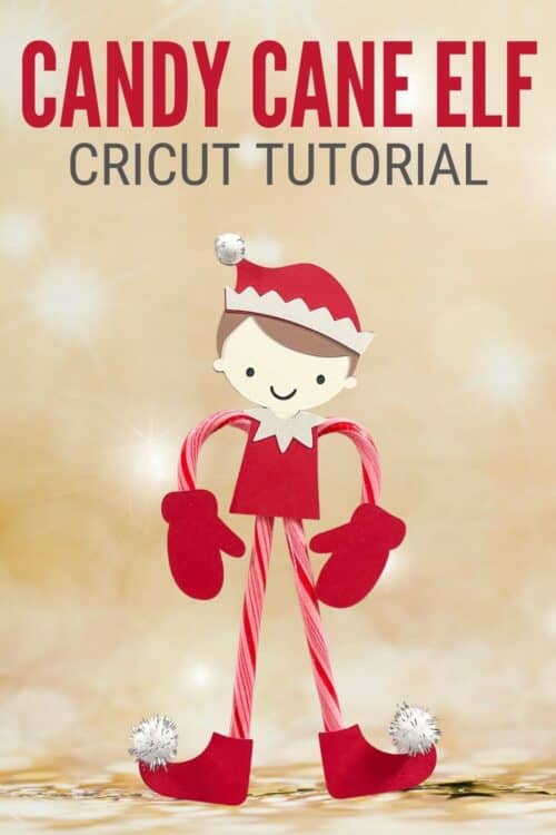 title image for How To Make A Candy Cane Elf with a Cricut - Video Tutorial