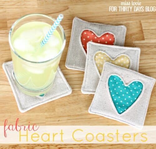 Fabric Heart Coasters