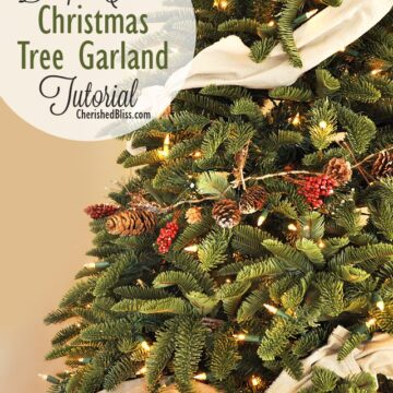 Save on your Christmas decor budget with this DIY Drop Cloth Christmas Tree Garland Tutorial