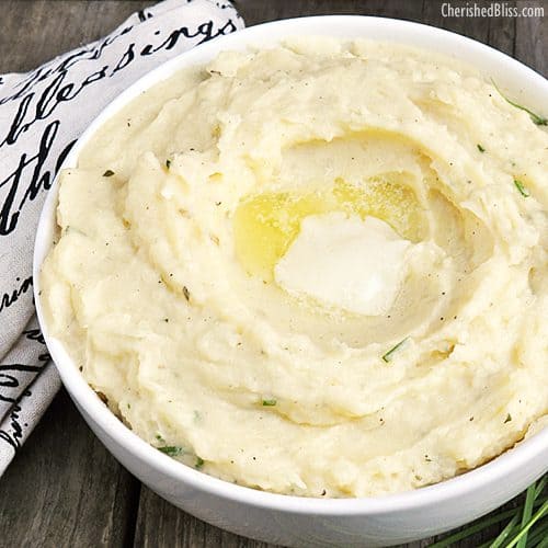 Cheesy Garlic and Herb Mashed Potatoes