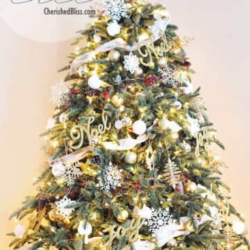 White and Gold Rustic Glam Christmas Tree