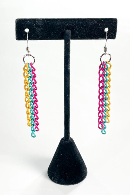 neon chain earrings tutorial 10