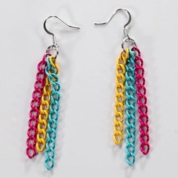 neon chain earrings tutorial 12