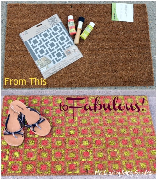 Stenciled Door Mat | Doormat | DIY | Front Door | Outdoor Decor Ideas | Paint