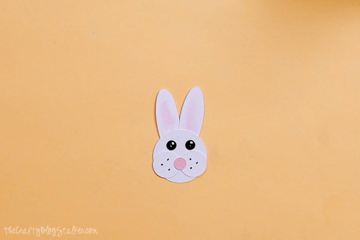 Paper pieced bunny face from a free svg.