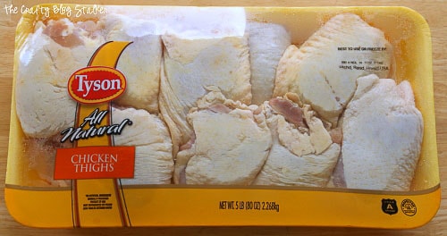package of chicken thighs from grocery store