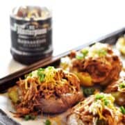 Easy BBQ Chicken Smashed Potatoes that will leave your taste buds singing! #KCmasterpiece #ad