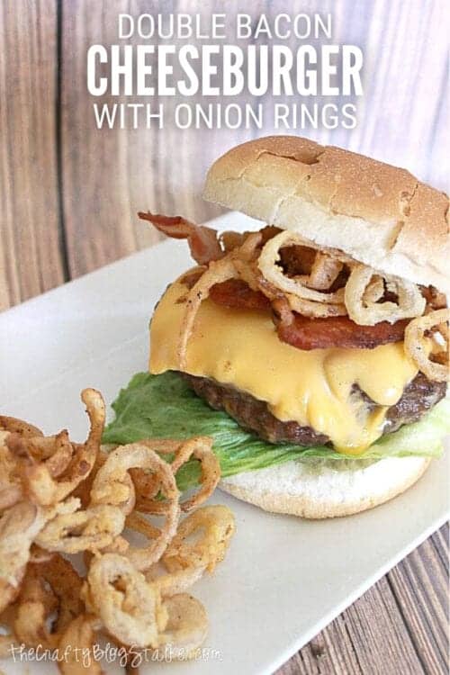 title image for How to Make a Double Bacon Cheeseburger with Mini Onion Rings