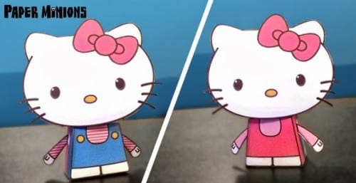 Artisanat en papier Hello Kitty 3d