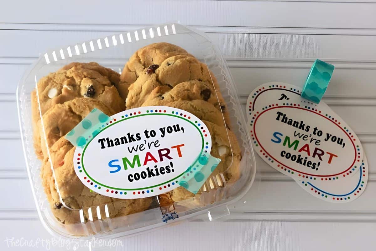 Smart Cookie printable taped to a box of cookies.