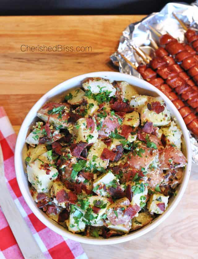This tasty and tangy Grilled Red Potato Salad with a Creamy Mustard Dressing has a delicious grilled flavor that will have you coming back for more. #NaturallyAmazing
