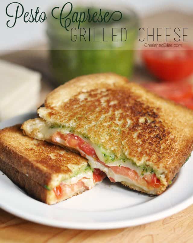 With fresh garden basil pesto, delicious vine ripened tomatoes, and natural grated mozzarella cheese, you cannot go wrong. This is definitely not yo Mama's grilled cheese!